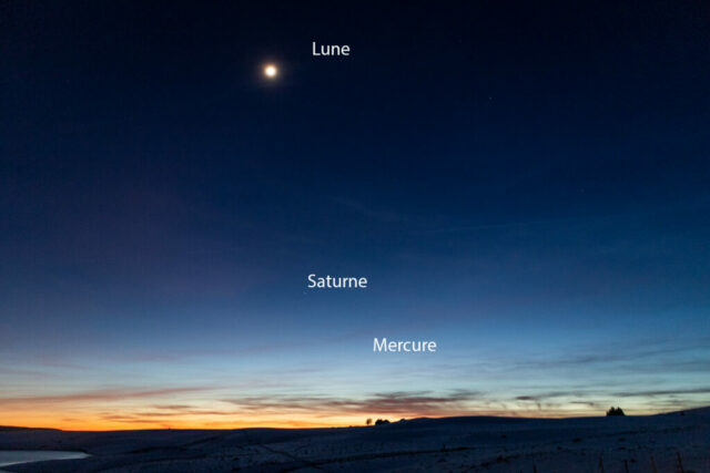 Lune Saturne et Mercure